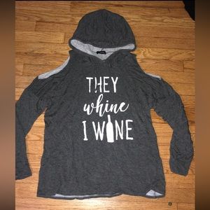 Mom hoodie cold shoulder sweatshirt size medium